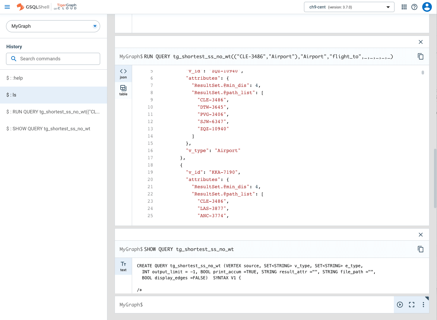 gsql shell queries